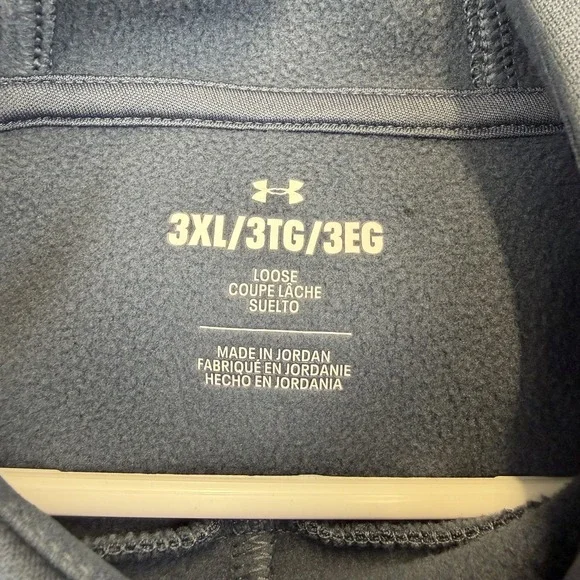 Under Armour Hoodie Mens 3XL Gray Fleece Pullover Sweatshirt Loose Fit Logo - Picture 11 of 13